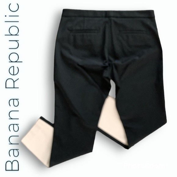 Banana Republic Sloan Fit Y2K Straight Leg Pants Khaki Front & Black Back, sz 4 - Picture 6 of 12